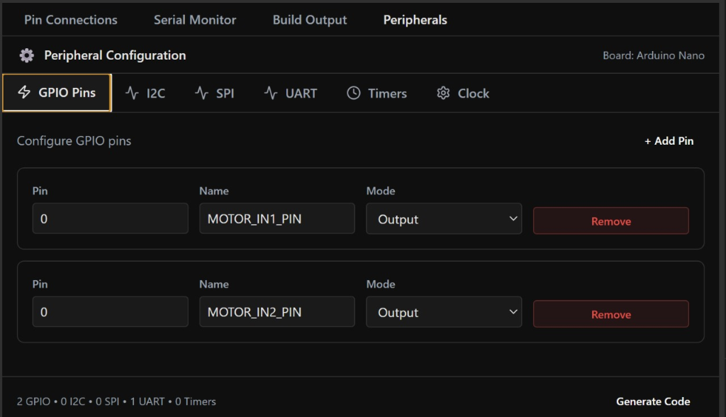 Peripheral Configuration